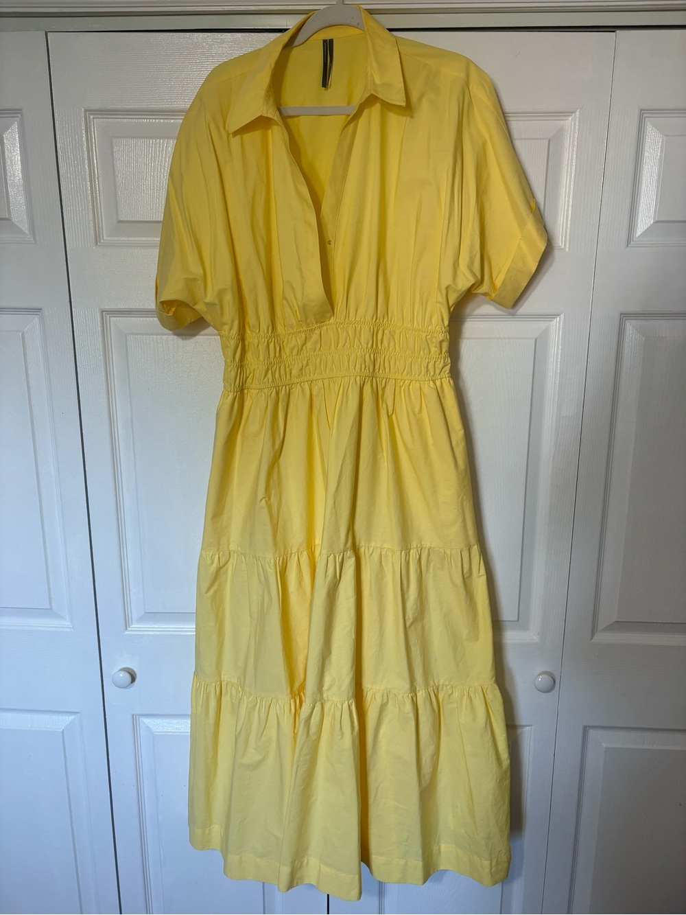 Anthropologie Somerset Yellow Tiered Shirred-Waist Maxi Dress - Picture 3 of 5